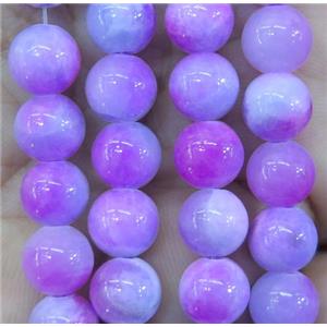 Persia jade bead, round, stabile, lavender, 14mm dia, approx 28pcs per st