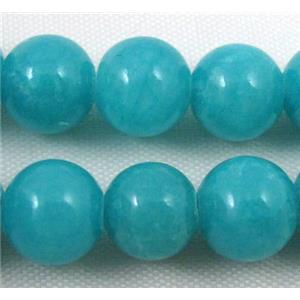 round aqua jade beads, stabile, approx 18mm dia, 21pcs per st