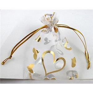Organza bag, white, 5x7cm