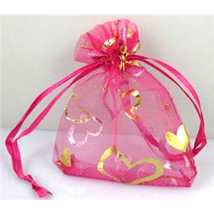 Organza bag, hotpink, 13x18cm