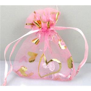 Organza bag, pink, 13x18cm