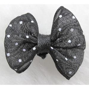 bowknot, Organza butterfly flower, black, 22x25mm