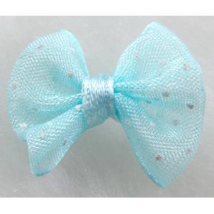 bowknot, Organza butterfly flower, aqua, 22x25mm