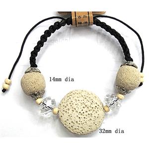 Handmade Lave Bracelet, 32mm dia, 14mm dia, approx 8 inch length