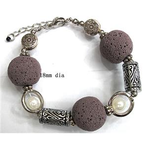 Handmade Lave Bracelet, 18mm dia, approx 8 inch length