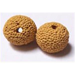 Lava bead, round, 11x10mm, 36pcs per st