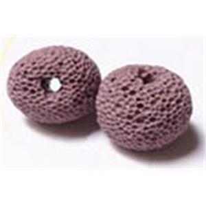 Lava bead, round, 11x10mm, 36pcs per st