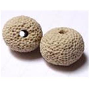 Lava bead, round, 11x10mm, 36pcs per st