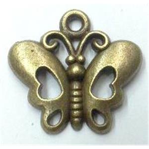 tibetan silver butterfly pendants non-nickel, bronze, approx 21.5x20mm