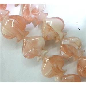 Plated Lampwork glass bead, approx 17x17mm