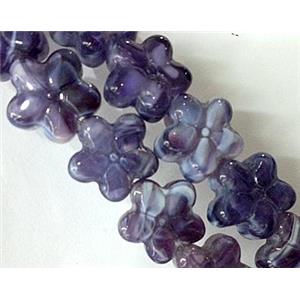 Plated lampwork glass bead, star, approx 15mm dia