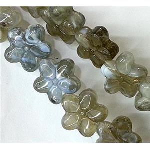 Plated lampwork glass bead, star, approx 15mm dia