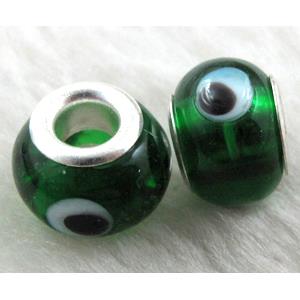 evil eye beads, lampwork glass, 14mm dia, hole:5mm