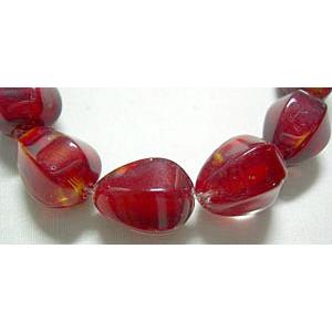 Faceted Drip Millefiori Glass bead, 14mm dia, 16.5mm high, 20pcs per st