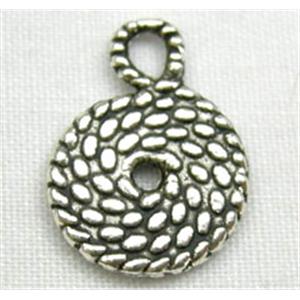 Tibetan Silver Pendands Non-Nickel, 10.5mm diameter