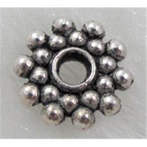 Tibetan Silver daisy Spacer Non-Nickel, 9mm dia