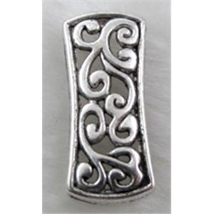 Bracelet Spacer Tibetan Silver Charms Non-Nickel, 12x26mm, 3 row holes