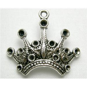 Tibetan Silver Royal Crown Charms non-nickel, 24mm wide, 20mm high