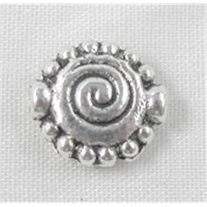 Tibetan Silver Spiral Spacer Non-Nickel, 10mm dia