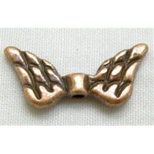 Tibetan Silver Angel Wings Non-Nickel, Antique Red, 14.5mm wide