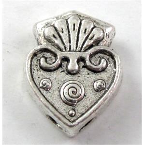 heart, Tibetan Silver Spacers Non-Nickel, 14x18mm, high:6mm, hole:2mm