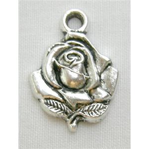 Tibetan Silver Flower pendant Non-Nickel, 13x20mm