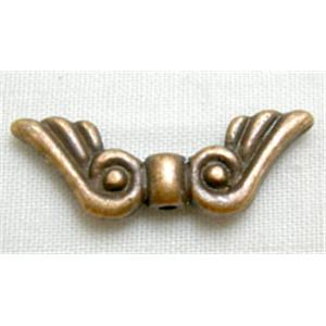 Tibetan Silver Angel Wing Non-Nickel, Antique Red, 16mm wide