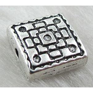 Tibetan Silver Spacer Non-Nickel, 10x10mm, 4mm thick