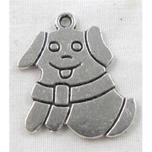 Tibetan Silver Dog pendants Non-Nickel, 22x33mm