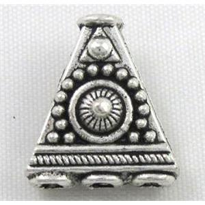 Tibetan silver charm spacer bead, non-nickel, approx 14x16mm