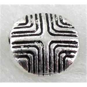 Tibetan Silver Spacers Non-Nickel, 8.2mm dia, 3mm thin