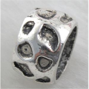 bead, Tibetan Silver Spacer Non-Nickel, 13.5mm dia, 8.5mm thin, hole:10mm