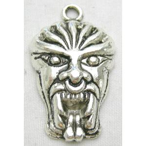 Tibetan Silver Face pendants Non-Nickel, 17x29mm