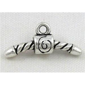 tibetan silver charms pendants, non-nickel, approx 20x10mm