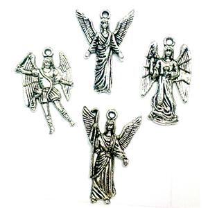 Praying Angel charm, Tibetan Silver Non-Nickel, approx 14x26mm