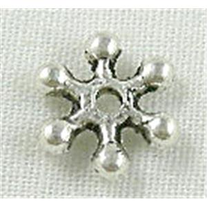 Tibetan Silver Snowflake Spacers Non-Nickel, 8mm dia