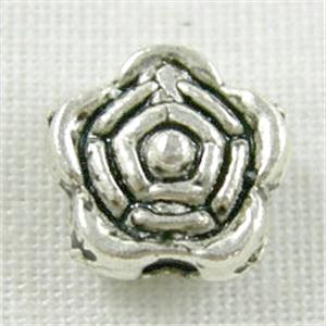 Tibetan Silver Sunflower Non-Nickel, 6.5mm dia