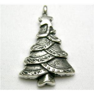 Tibetan Silver ChristmasTree non-nickel, 29mm high