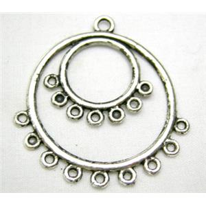 Tibetan Silver Pendant Non-Nickel, 30mm diameter