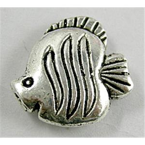 Tibetan Silver Zinc Fish Non-Nickel, 18.5x18mm, hole:1.5mm