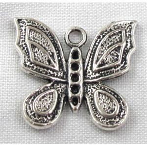 Tibetan Silver pendant Non-Nickel, butterfly, 22x25mm