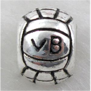 bead, Tibetan Silver Spacer Non-Nickel, 11mm dia, 8mm thin, hole:5mm