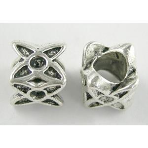 Tibetan Silver Bead Non-Nickel, 9x9x9.5mm, hole:5mm
