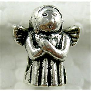 praying angel, Tibetan Silver spacer Bead Non-Nickel, 11x13mm, hole:5mm