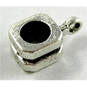 Hanger, Tibetan Silver Non-Nickel, 7x7mm, hole:5mm