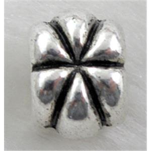 bead, Tibetan Silver Spacer Non-Nickel, 8x8x11mm, hole:5mm