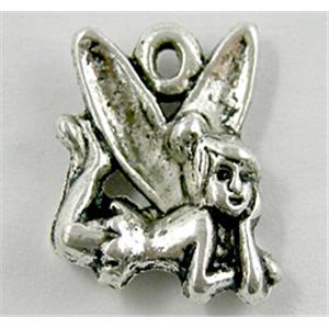 Tinkerbell Fairy Charm, Tibetan Silver Non-Nickel, 14x16mm