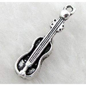 Guitar Charm, Tibetan Silver Pendant Non-Nickel, 7x25mm