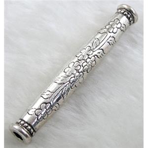 Tube, Tibetan Silver Spacer Non-Nickel, 9mm dia,62mm length, hole:4mm