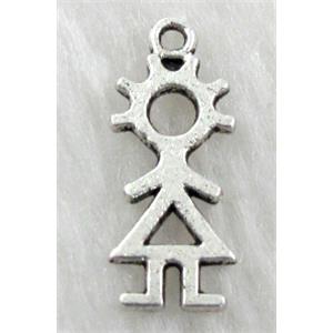 Tibetan Silver Non-Nickel charm pendant, 10x23mm